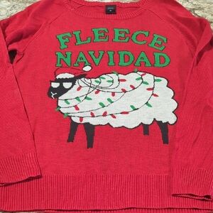 Red Fleece Navidad Sweater